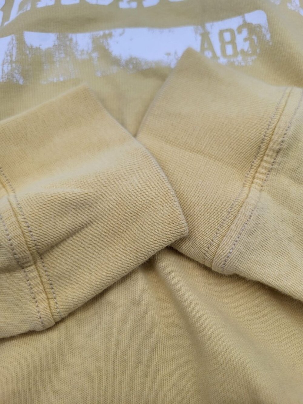 Abercrombie & Fitch VTG Girls XL Long Sleeve Graphic Tee Yellow Distressed y2k - Picture 8 of 8